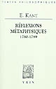 Réflexions métaphysiques : (1780-1789)
