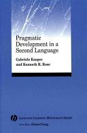 Pragmatic development in a second language
