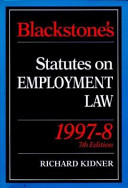 Blackstone's statutes on employment law