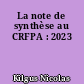 La note de synthèse au CRFPA : 2023
