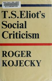 T. S. Eliot's social criticism