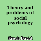 Theory and problems of social psychology