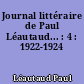 Journal littéraire de Paul Léautaud... : 4 : 1922-1924
