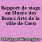 Rapport de stage au Musée des Beaux Arts de la ville de Caen