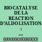 BIOCATALYSE DE LA REACTION D'ALDOLISATION : APPROCHE PAR LES ANTICORPS CATALYTIQUES
