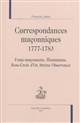 Correspondances maçonniques 1777-1783 : franc-maçonnerie, illuminisme, Rose-Croix d'or, stricte observance