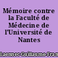 Mémoire contre la Faculté de Médecine de l'Université de Nantes