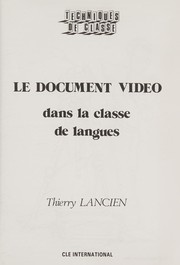 Le Document vidéo dans la classe de langues