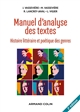 Manuel d'analyse des textes : Histoire littéraire et poétique des genres