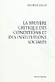 La Bruyère critique des conditions et des institutions sociales
