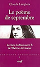 Le poème de septembre : lecture du manuscrit B de Thérèse de Lisieux