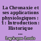La Chronaxie et ses applications physiologiques : 1 : Introduction : Historique : La relation intensite-duree