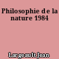 Philosophie de la nature 1984