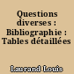 Questions diverses : Bibliographie : Tables détaillées