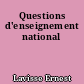 Questions d'enseignement national