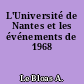 L'Université de Nantes et les événements de 1968