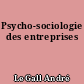 Psycho-sociologie des entreprises