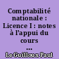 Comptabilité nationale : Licence I : notes à l'appui du cours M. Le Guilloux (1972-1973)