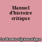 Manuel d'histoire critique