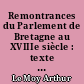Remontrances du Parlement de Bretagne au XVIIIe siècle : texte inédits précédés d'une introduction