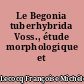 Le Begonia tuberhybrida Voss., étude morphologique et biologique