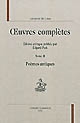 Oeuvres complètes : Tome II : Poèmes antiques