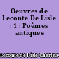 Oeuvres de Leconte De Lisle : 1 : Poèmes antiques