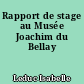 Rapport de stage au Musée Joachim du Bellay
