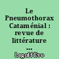 Le Pneumothorax Cataménial : revue de littérature : diagnostic, physiopathologie et traitement