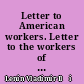 Letter to American workers. Letter to the workers of Europe and America