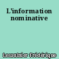 L'information nominative
