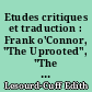 Etudes critiques et traduction : Frank o'Connor, "The Uprooted", "The Paragon", "My Oedipus complex"
