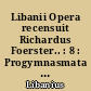 Libanii Opera recensuit Richardus Foerster.. : 8 : Progymnasmata : Argumenta Orationum Demosthenicarum