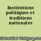 Institutions politiques et traditions nationales