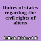 Duties of states regarding the civil rights of aliens