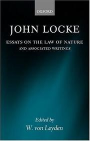 Essays on the law of nature : the latin text, with a translation, introd. and notes, together with transcripts of Locke's shorthand in his journal for 1676