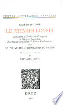 Le premier loysir : contenant la traduction françoise du Mespris du monde, de l'italien du docteur J. Botere Piedmontois : avec De l'humilité et du mespris du monde