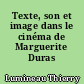 Texte, son et image dans le cinéma de Marguerite Duras