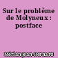 Sur le problème de Molyneux : postface