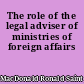 The role of the legal adviser of ministries of foreign affairs