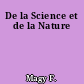 De la Science et de la Nature
