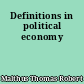 Definitions in political economy