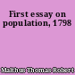 First essay on population, 1798