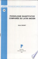 Phonologie quantitative comparée du latin ancien