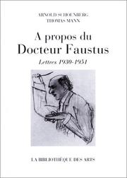 À propos du Docteur Faustus : lettres 1930-1951