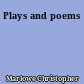 Plays and poems