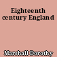 Eighteenth century England