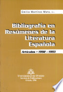 Bibliografía en resúmenes de la literatura española (artículos). 1992-1993 : Paloma Agueda del Pozo...[et al.]