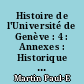 Histoire de l'Université de Genève : 4 : Annexes : Historique des facultés et des instituts, 1914-1956