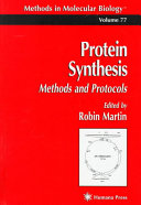 Protein synthesis : methods and protocols